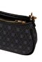 Woman's Black Vegan Leather Patterned Sleeve Cross Shoulder Bag - 5