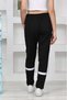 Unisex Children's Scuba Fabric Slim Trousers with Elastic, Flexible Tape Detailes - 6