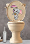 Cute Elephant with Dancing Umbrella Toilet Seat Sticker Bathroom Sticker - 5