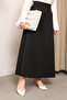 Black Scuba Flared Skirt