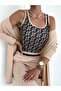 Women's long sleeve crepe three-piece set - beige