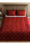 Red Christmas Patterned Double Duvet Cover Set 100% Cotton 200 X 220 cm - 2