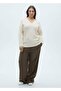 Pointed collar oversize sweater - 6