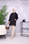 Hooded Zippered Raincoat Trench Coat Black - 2