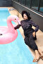 3-Piece Full Covered Hijab Swimsuit with Adjustable Elastic Waist and Water Repellent Fabric - 8