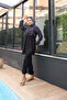 3-Piece Full Covered Hijab Swimsuit with Adjustable Elastic Waist and Water Repellent Fabric - 5