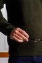 Zippered Half Turtleneck Khaki Knitwear Sweater - 6
