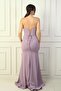 Women's Strapless Lace up Back Lining Underwire Long Fish Evening Dress - 4