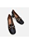 Black Genuine Leather - Thick Heeled Women's Shoes - 3