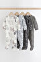100% Organic Cotton Black/White Small Animal Patterned 4-Pack Sleep Sack Set ALYN26374