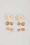 Dfc - Women's Flower Motif Matte Gold Earrings - 3