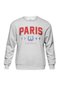 Crew Neck Sweatshirt Paris France 1789 France Text Printed Gray Sweet