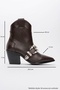 Any Brown Skin Stone Genuine Leather Women's Heeled Boots - 4