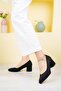 Black Suede Women's Stylish Daily Comfortable Short Heeled Shoes Heel Height 5cm - 4