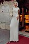 Beige Dimar Chest Detail Crew Neck Modal Women's Midi Dress