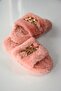 Women's Winter Furry Chain Soft Sole Casual House Slippers