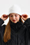 White Thermal 100% Cotton Soft 2 Style in 1 Beanie Premium Cuts Series - 7
