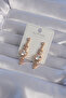 Xuping Rose Color Zircon Stone Geometric Dangle Earrings Tj-Bkp9355