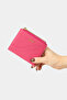 9733 Genuine Leather Double Zipper Special Design Magnet Women's Wallet Pink - 8