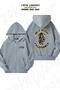 Oversize California V2 Sons of Anarchy Back Printed Zip-Up Hooded Gray Cardigan (2 Thread)