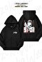 Chainsaw Man Makima Print - Zip-Up Hooded Black Cardigan (2 Thread)