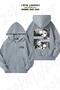 Oversize Demon Slayer Special Back Print Zippered Hooded Gray Cardigan (2 Yarns)