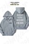 Oversize Wish Astroworld Travis Scott Back Printed Zippered Hooded Gray Cardigan (2 Yarns)