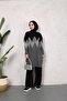 Women's Modest Self Patterned Side Slip Silvery Knitting Tunic - 5