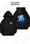 Genshin Impact Ganyu Black Cardigan - Oversize, Zip-Up, Hoodie, Back Print (2 Thread)