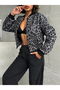 Kaşe Coat - Gray Leopard | |   F1827 - 4