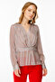 Pleated Patterned Blouse - 2