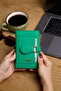 9735 Genuine Leather Special Design Magnetic Women's Wallet Green