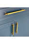 Elif Gold 192 mm Handle, Luxury Country Kitchen Furniture Cabinet Drawer Handle - 2