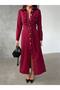 Buttoned Long Dress with Belt Detail - 4