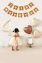 4 Years Old Birthday Kraft White Happy Birthday Banner 3Pcs Heart Balloon Decoration Set