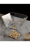 Glass Salad - Serving - Presentation Bowl with Metal Leg and Gold Details, Large - 3