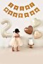 2 Years Birthday Kraft White Happy Birthday Banner 3Pcs Heart Balloon Decoration Set