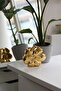 Women's Gold Mica Plated Floral Print Evening Bag