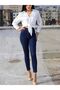 Berlin Dark Blue High Waist Slim Leg Skinny Lycra Jeans - 4