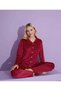 New Season Velvet Mother/Daughter Pajamas Set - Polka Dot Pattern, Claret Red 2800 Model - 6
