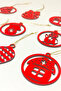 Red Christmas Tree Ornament Set - 10 Pieces, 3mm Mdf - 5