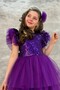 Hayal Model Sequined Buckle Purple Style Children's Evening Dress Kids Aby745 - 3