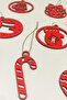 Red Christmas Tree Ornament Set - 10 Pieces, 3mm Mdf - 4