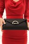 Women's Black Glitter Evening Dress, Clutch Evening Bag - 6