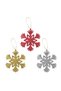 Yb615 10 cm snowflake tree decoration 3 piece christmas - 2