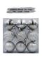 Christmas Ball Ornament 6 cm 9 Pieces Matte Shiny Draw. Silver Brs-3571 - 2