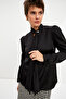 Black Scarf Satin Shirt - 5