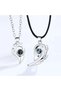 2-Piece 100 Languages I Love You Magnetic Heart Lover Couple Necklace - 3