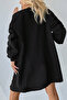 Women's Braided V-Neck Black Knitwear Cardigan - 5