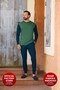 Men's Green Long Sleeve Pajama Set 100% Cotton Single Jersey Bisiklet C5-2 240604 New Season Aydogan ®